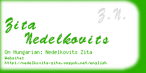 zita nedelkovits business card